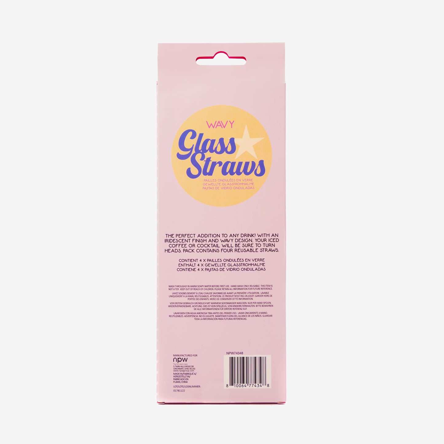 Wavy Glass Straws-4 Pack