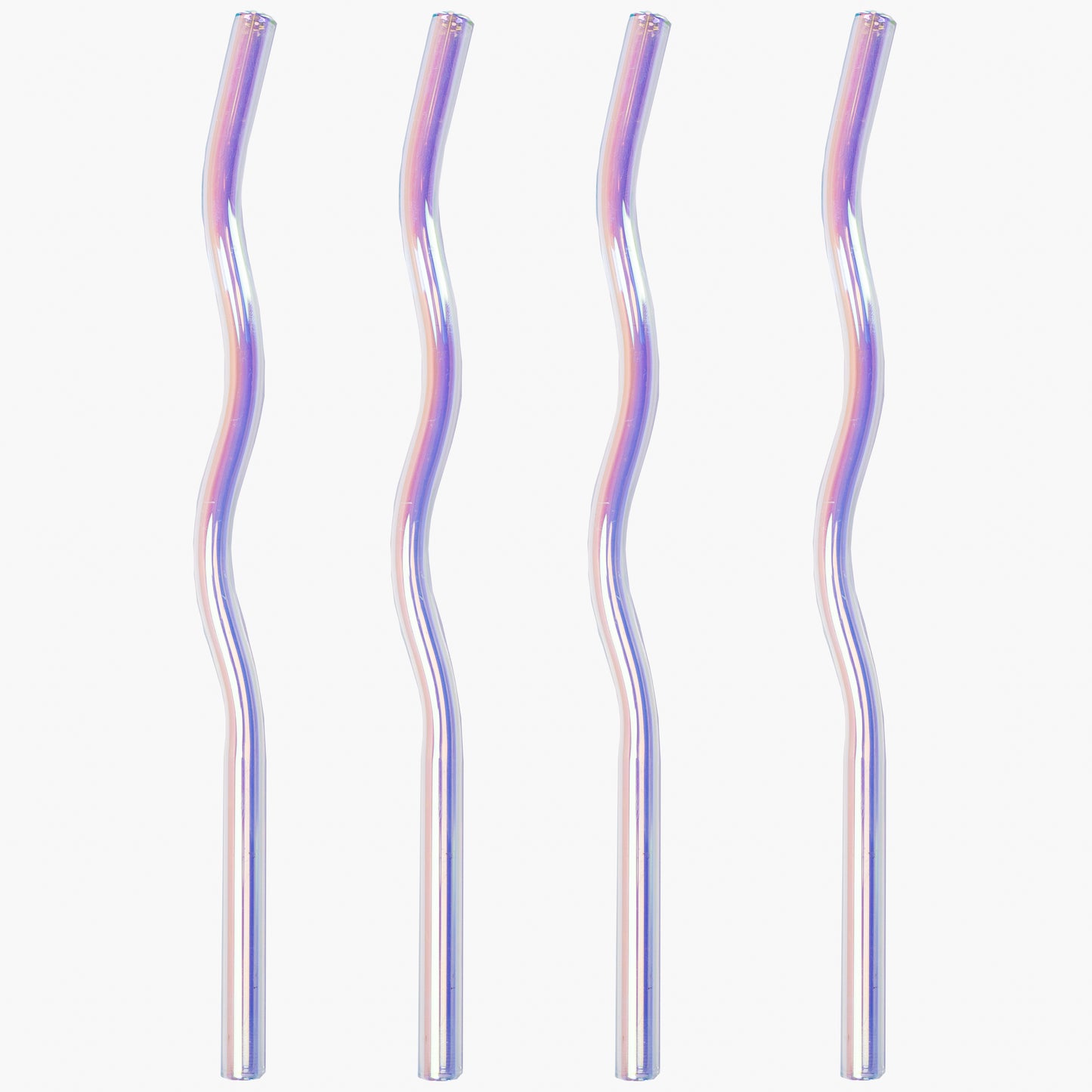 Wavy Glass Straws-4 Pack