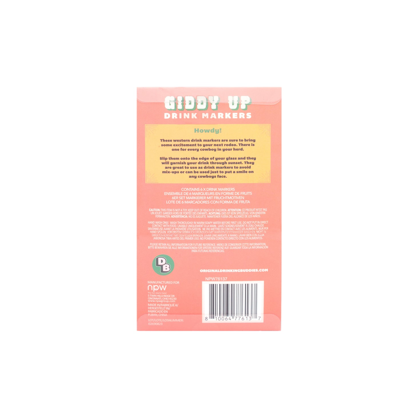 Giddy Up Drink Markers-6 Pack