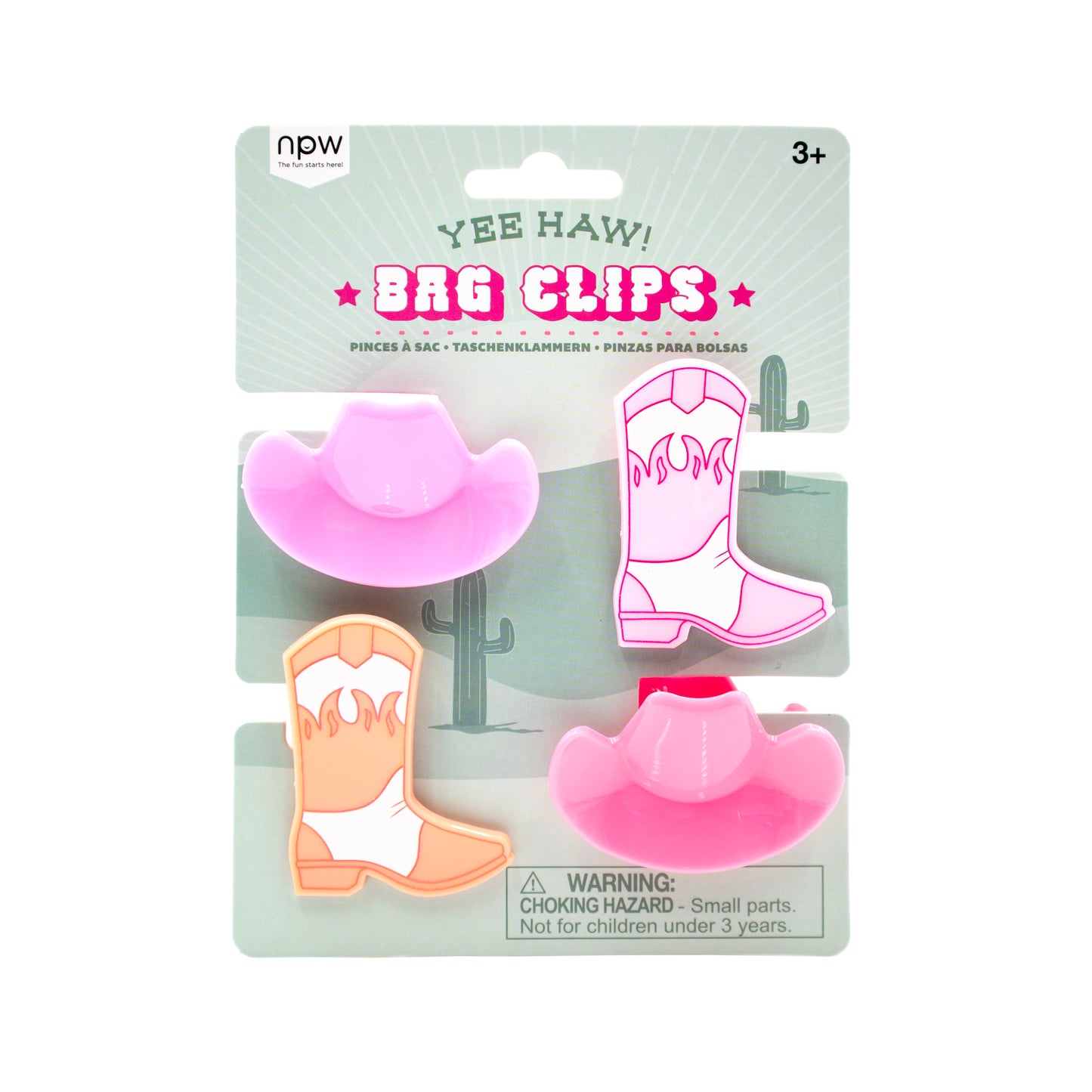 Yee Haw Bag Clips-4 Pack