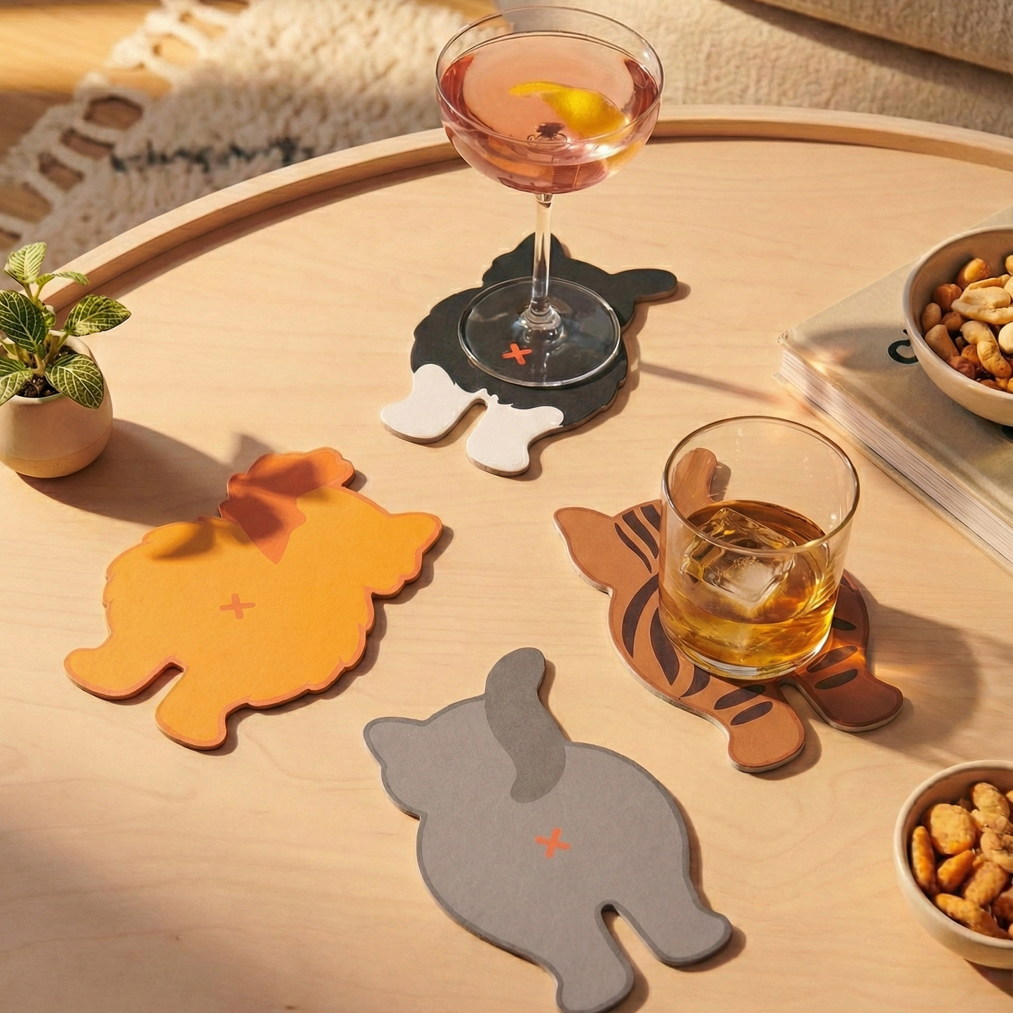 Cat Bum Coasters
